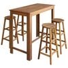 vidaXL Bartisch und Hocker-Set 5-tlg. Akazienholz Massiv