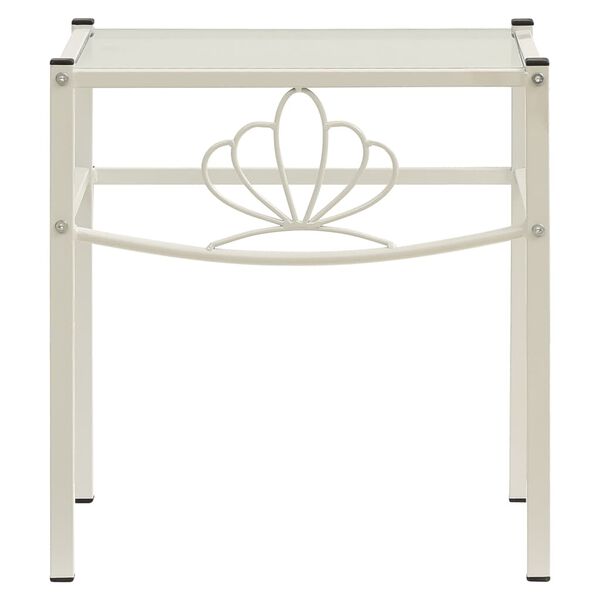 vidaXL Nachttische 2 Stk. Wei&szlig; Transparent Metall und Glas