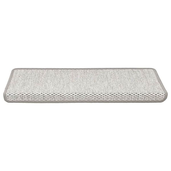 vidaXL Treppenmatten Selbstklebend Sisal-Look 15 Stk. 65x21x4 Platina