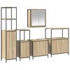 vidaXL Badezimmerm&ouml;bel-Set 5 stk. Sonoma Eiche und Schwarz