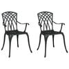 vidaXL Gartenstuhl 2 Stk. Schwarz Aluminium