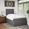 vidaXL Boxspringbett mit Matratze Grau 120x190 cm Kunstleder