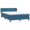 vidaXL Boxspringbett mit Matratze Dunkelblau 140x210 cm Samt