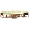 vidaXL Outdoor-Sofagarnitur mit Kissen 6 pcs Natur und Creme