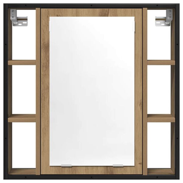 vidaXL Bad-Spiegelschrank Artisan-Eiche 60x16x60cm Holzwerkstoff