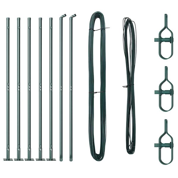 vidaXL Zaunpfosten 7 pcs Gr&uuml;n Stahl