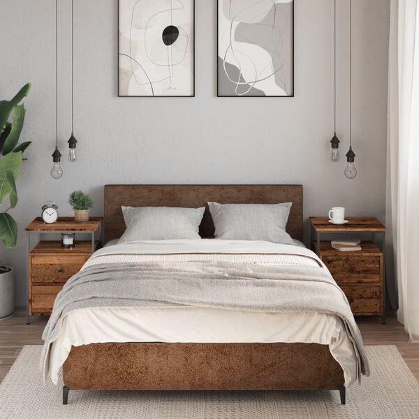 vidaXL Nachttische 2 Stk. Altholz-Optik 44x45x60 cm Holzwerkstoff