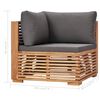 vidaXL 4-tlg. Garten-Lounge-Set mit Auflagen Massivholz Teak