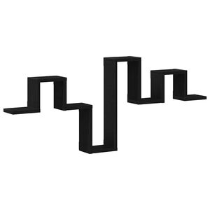 vidaXL Wandregal Wandmontiert Schwarz Eichen-Optik 104,5 x 43 x 10 cm