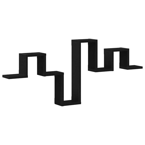 vidaXL Wandregal Wandmontiert Schwarz Eichen-Optik 104,5 x 43 x 10 cm