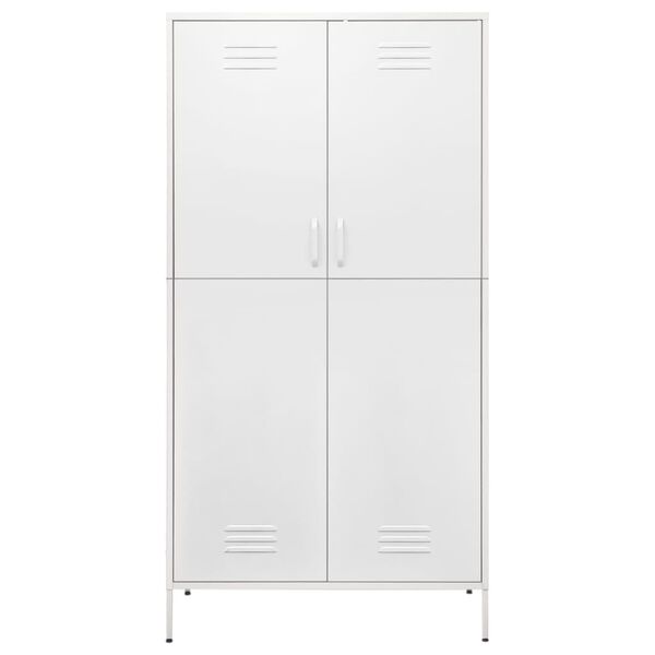 vidaXL Kleiderschrank Wei&szlig; 90x50x180 cm Stahl