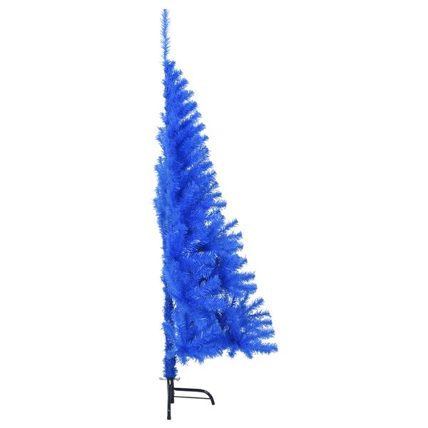 vidaXL K&uuml;nstlicher Halb-Weihnachtsbaum mit St&auml;nder Blau 120 cm PVC