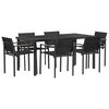 vidaXL Gartenm&ouml;bel Set 7 pcs Schwarz und Anthrazit 160 x 80 x 73 cm
