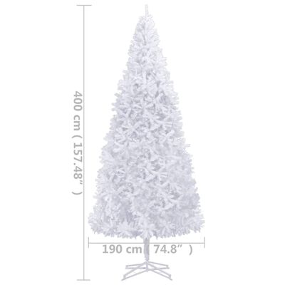 vidaXL Künstlicher Weihnachtsbaum mit Beleuchtung 400 cm Weiß