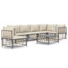 vidaXL 7-tlg. Garten-Lounge-Set mit Kissen Anthrazit Poly Rattan