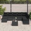 vidaXL Gartensofa-set mit Kissen 9 pcs Schwarz Poly-Rattan