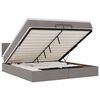 vidaXL Ottoman-Bett mit Matratzen & LEDs Taupe 200x200 cm Stoff