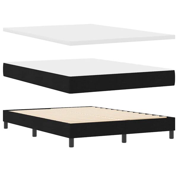 vidaXL Boxspringbett mit Matratze Schwarz 140 x 200 cm Stoff