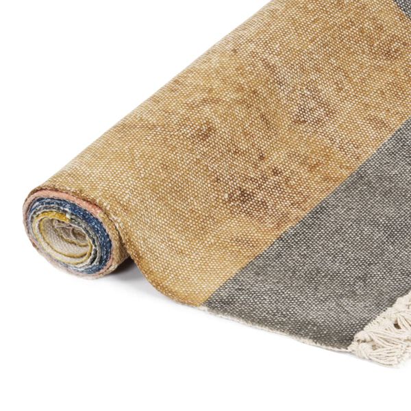 vidaXL Kelim-Teppich Handgewebt Baumwolle 120&times;180 cm Bedruckt