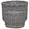 vidaXL Blumentopf Korb mit Speicher 2 pcs Grau Kubu Rattan