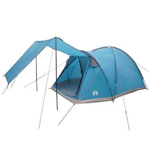vidaXL H&uuml;tten-Zelt 4 Personen Blau Polyester und Stahl
