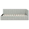 vidaXL Eckbettgestell mit Kopfteil Hellgrau 100 cm x 200 cm Samt