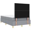 vidaXL LED Boxspringbett mit Matratze Hellgrau 120 x 190 cm Stoff