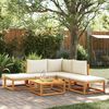 vidaXL 6-tlg. Gartensofa-Set mit Kissen Holz Akazie & Rattan