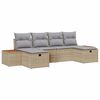vidaXL Gartensofa-set 6 stk. Beige Poly-Rattan