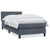 vidaXL Boxspringbett mit Matratze Dunkelgrau 100x220 cm Samt