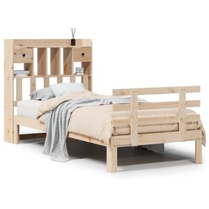 vidaXL Massivholzbett mit Regal ohne Matratze 90x190 cm Kiefer