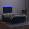 vidaXL Boxspringbett mit Matratze & LED Dunkelgr&uuml;n 120x190 cm Samt