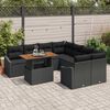 vidaXL Garten-Sofa-Set mit Speicher 9 pcs Schwarz Poly Rattan