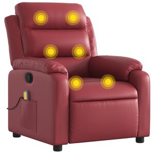 vidaXL Massagesessel Weinrot Kunstleder