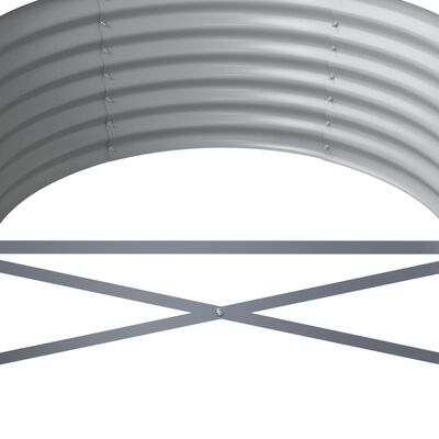 vidaXL Hochbeet Pulverbeschichteter Stahl 620x80x36 cm Silbern