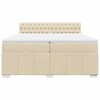 vidaXL Boxspringbett mit Matratze Creme 200x200 cm Stoff