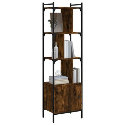 vidaXL Bücherregal mit Tür Räuchereiche 44,5x30x154,5 cm Holzwerkstoff