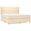 vidaXL Boxspringbett mit Matratze Creme 160x200 cm Stoff