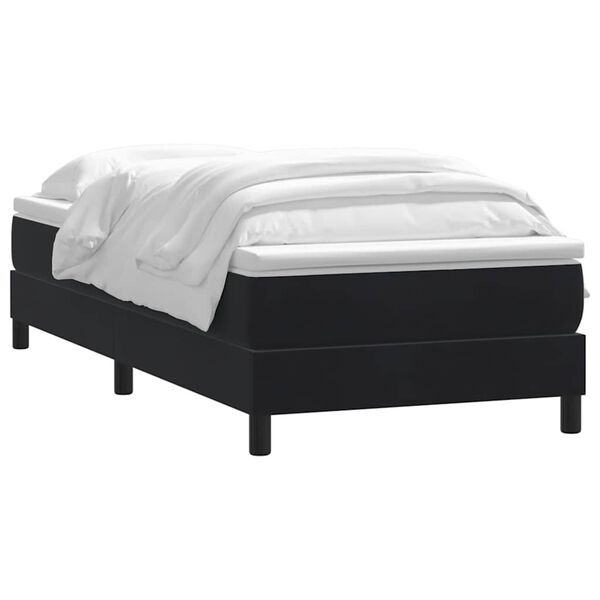 vidaXL Boxspringbett mit Matratze Schwarz 100x220 cm Samt
