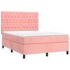 vidaXL Boxspringbett mit Matratze Rosa 140x190 cm Samt