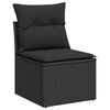 vidaXL 5tlg. Garten-Sofagarnitur mit Kissen Schwarz Poly Rattan Akazie