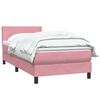 vidaXL Boxspringbett mit Matratze Rosa 90x220 cm Samt