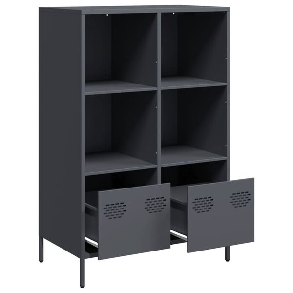 vidaXL Highboard Anthrazit 68x39x103,5 cm Stahl