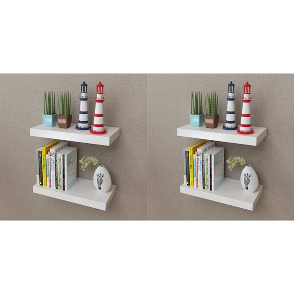 vidaXL Wandregale 4 Stk. Weiß 40 cm