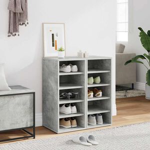 vidaXL Schuhschr&auml;nke 2 Stk. Betongrau 31,5x35x70 cm Holzwerkstoff
