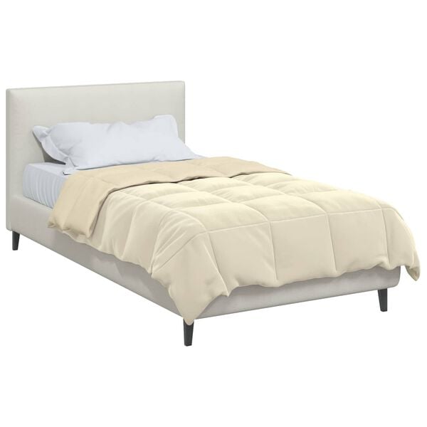 vidaXL Ganzjahresbettdecke Gepolstert Creme 155 x 200 cm Mikrofaser