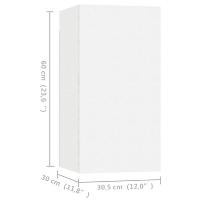 vidaXL TV-Schränke 2 Stk. Weiß 30,5x30x60 cm Holzwerkstoff