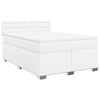 vidaXL Boxspringbett mit Matratze Wei&szlig; 140x200 cm Kunstleder