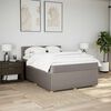 vidaXL Boxspringbett mit Matratze Taupe 140x200 cm Stoff