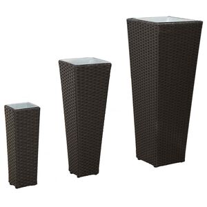vidaXL Set f&uuml;r Outdoor 3 stk. Schwarz 30 x 30 x 80 cm Metall